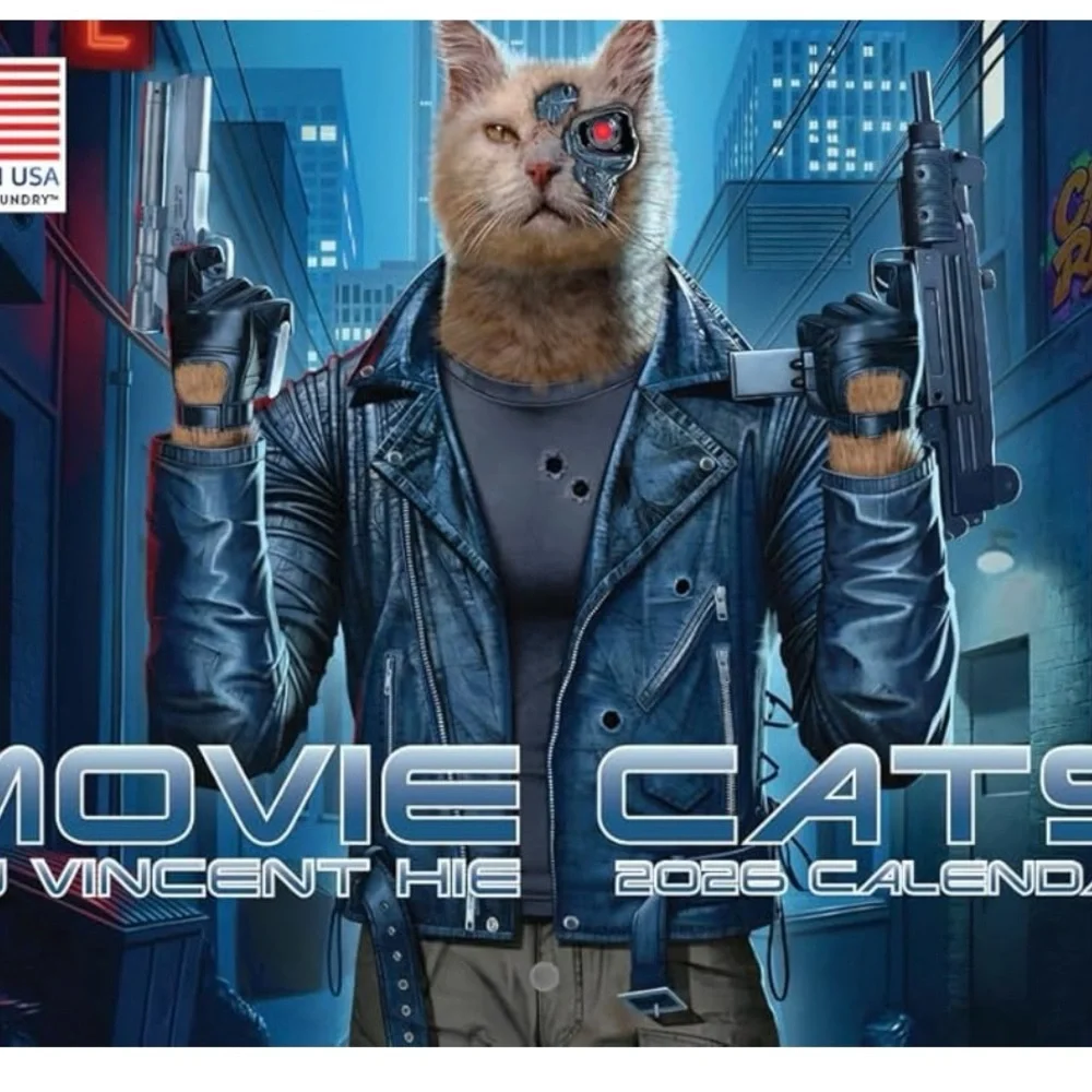 Movie Cats 2026 Calendar - Blue